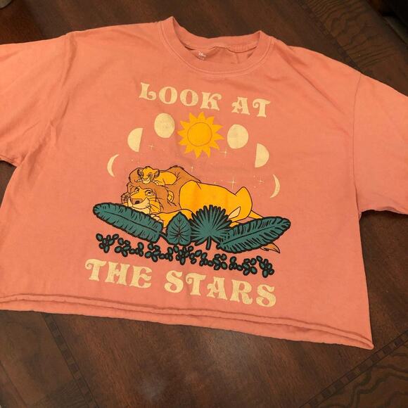 Disney Lion King "Look at the Stars" Cropped Tshirt‎ Size M - Picture 1 of 4